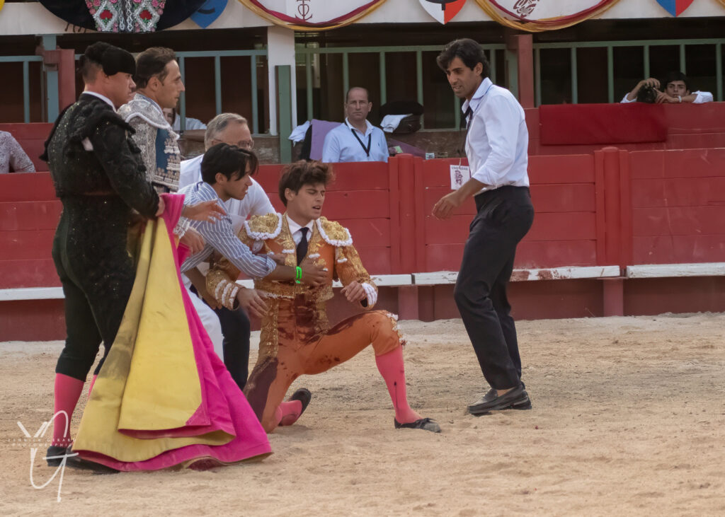 le torero El Rafi légèrement blessé par le toro